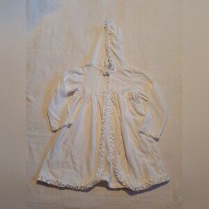 Gymboree Outlet girls size 3T swim cover up hooded, white VGUC
